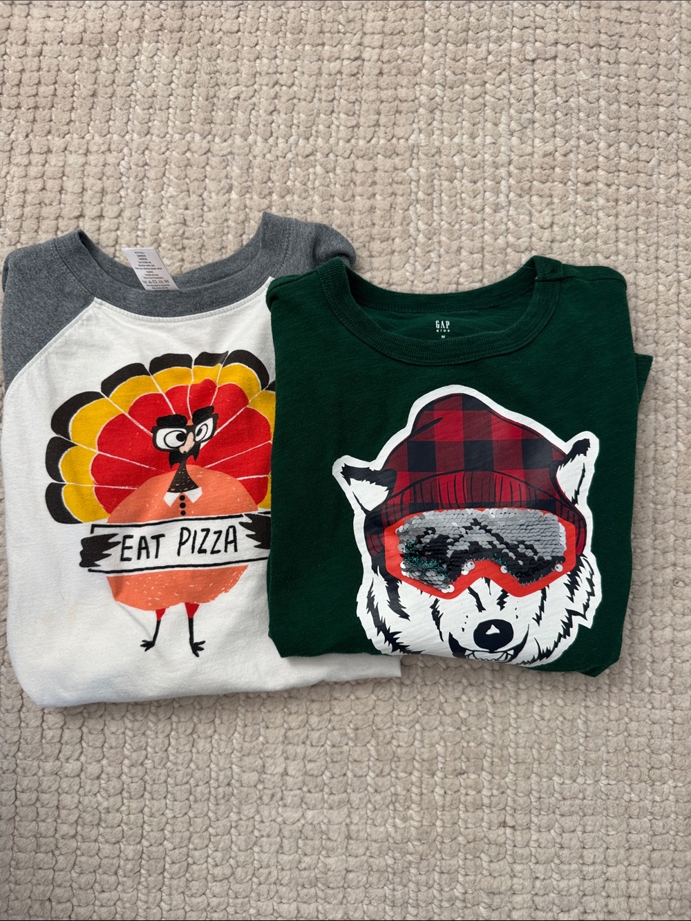 Set of Kids Long-Sleeve holiday theme shirts